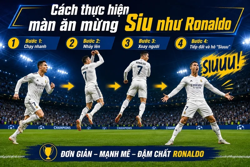 Cách thực hiện màn ăn mừng Siu của Ronaldo